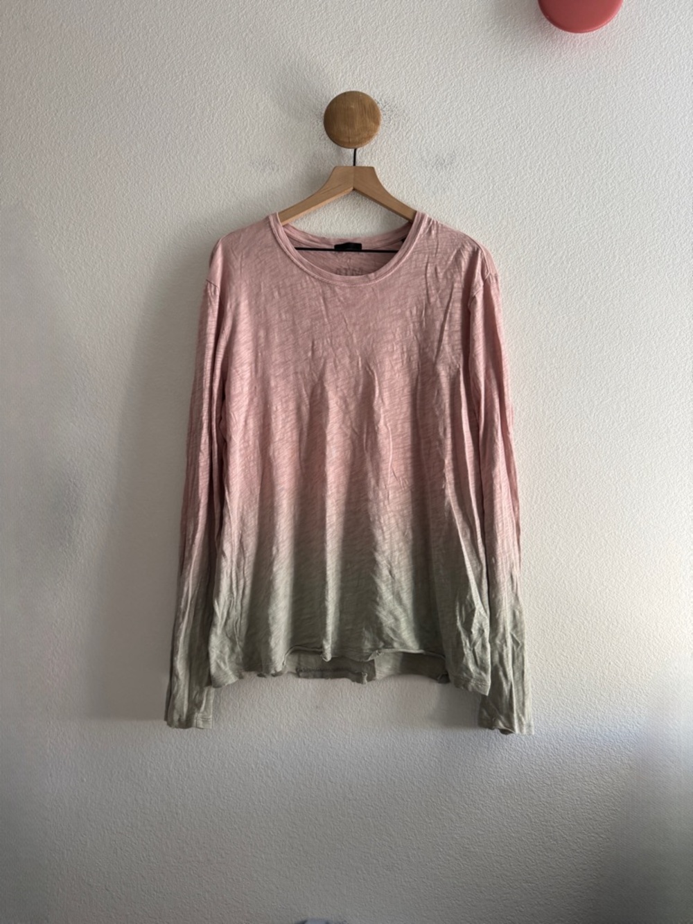 ATM Anthony Thomas Melillo Mens Distressed Ombre Long Sleeve Shirt
